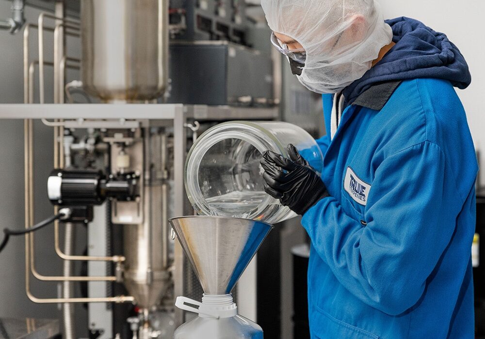 Distillation to bottling process in the lab