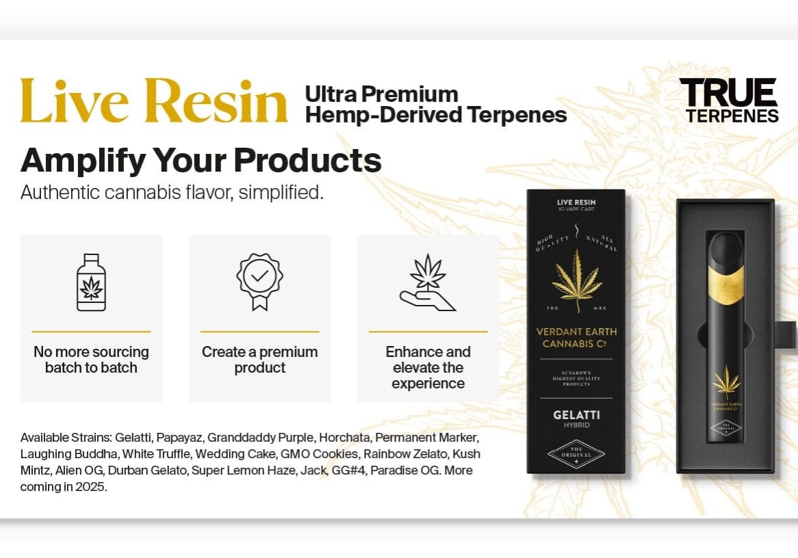 Live Resin Applications White Paper Image Image of a product info sheet for Ultra Premium Hemp Derived Terpenes